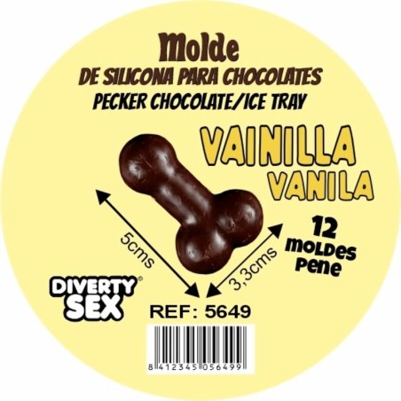 DIABLO PICANTE MOLDE CHOCOLATE 12 PENES SILICONA PARA COLGAR VAINILLA