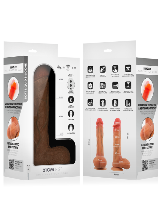 MR INTENSE BRADLEY DILDO VIBRADOR SILICONA CON EFECTO CALOR Y CONTROL REMOTO 21 CM O 42 CM