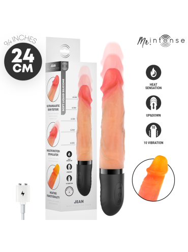 MR INTENSE JEAN VIBRADOR UPDOWN SILICONA CON EFECTO CALOR 24 CM O 38 CM