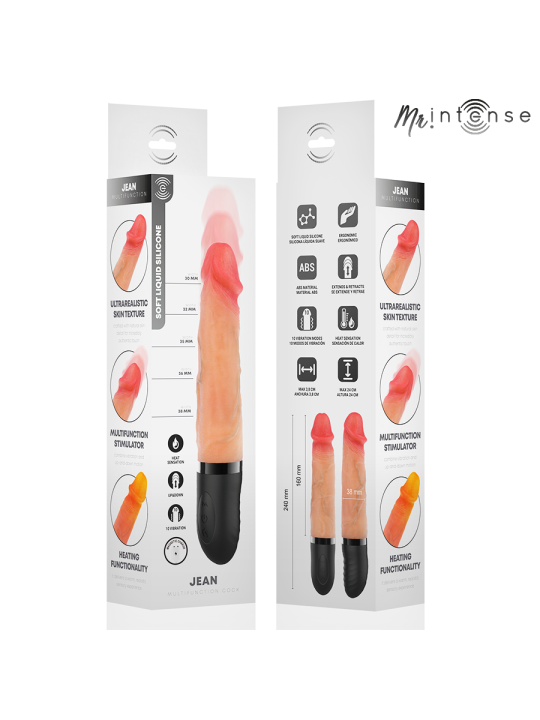 MR INTENSE JEAN VIBRADOR UPDOWN SILICONA CON EFECTO CALOR 24 CM O 38 CM