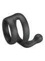 CRAZY BULL YANCY ANILLO DOBLE PARA PENE Y TESTICULOS SILICONA NEGRO