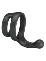 CRAZY BULL YANCY ANILLO DOBLE PARA PENE Y TESTICULOS SILICONA NEGRO