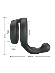 CRAZY BULL YANCY ANILLO DOBLE PARA PENE Y TESTICULOS SILICONA NEGRO