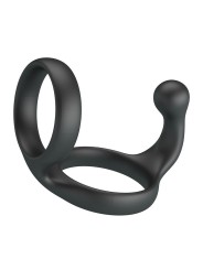 CRAZY BULL FLORIAN ANILLO DOBLE PARA PENE Y TESTICULOS SILICONA NEGRO