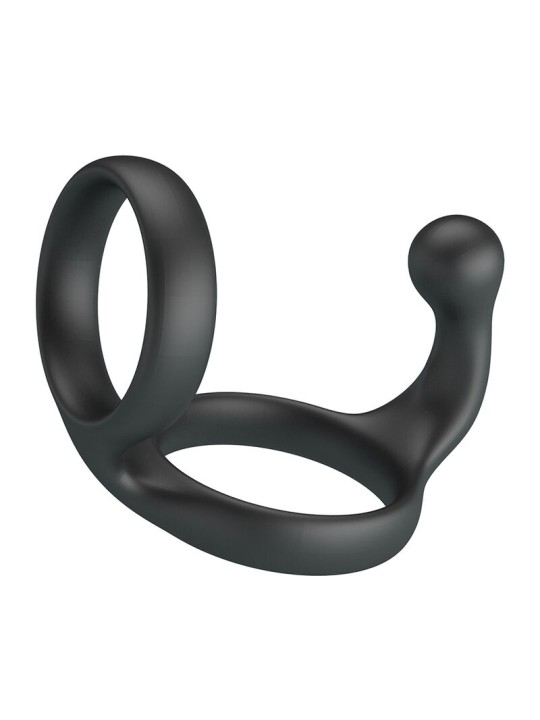 CRAZY BULL FLORIAN ANILLO DOBLE PARA PENE Y TESTICULOS SILICONA NEGRO