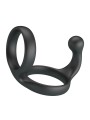 CRAZY BULL FLORIAN ANILLO DOBLE PARA PENE Y TESTICULOS SILICONA NEGRO
