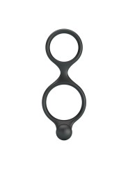 CRAZY BULL FLORIAN ANILLO DOBLE PARA PENE Y TESTICULOS SILICONA NEGRO