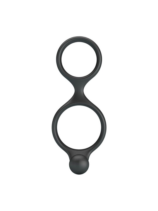 CRAZY BULL FLORIAN ANILLO DOBLE PARA PENE Y TESTICULOS SILICONA NEGRO