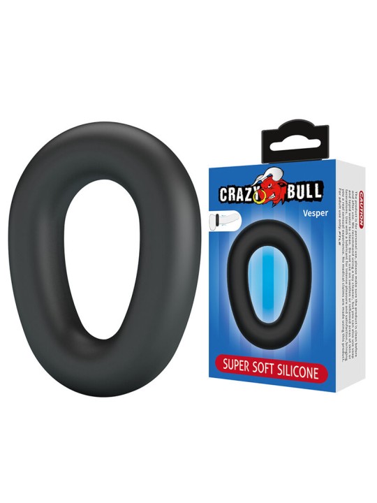 CRAZY BULL VESPER ANILLO PARA PENE SUPER SOFT SILICONA NEGRO
