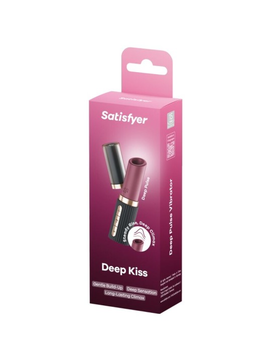 SATISFYER DEEP KISS ESTIMULADOR CLITORIS POR ONDAS GRANATE NEGRO