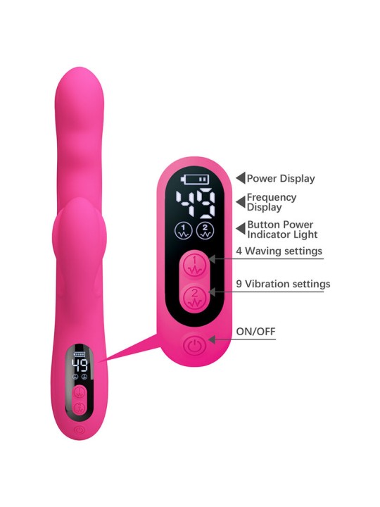 PRETTY LOVE WINTERS VIBRADOR RABBIT MULTIFUNCION CON PANTALLA LED ROSA