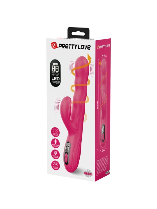 PRETTY LOVE WINTERS VIBRADOR RABBIT MULTIFUNCION CON PANTALLA LED ROSA