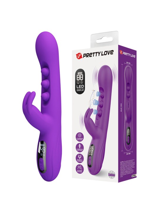 PRETTY LOVE SABIEN VIBRADOR RABBIT CON ESTIMULACION POR GOLPETEOS Y LED MORADO