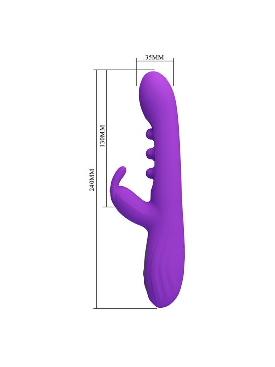 PRETTY LOVE SABIEN VIBRADOR RABBIT CON ESTIMULACION POR GOLPETEOS Y LED MORADO