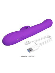 PRETTY LOVE SABIEN VIBRADOR RABBIT CON ESTIMULACION POR GOLPETEOS Y LED MORADO