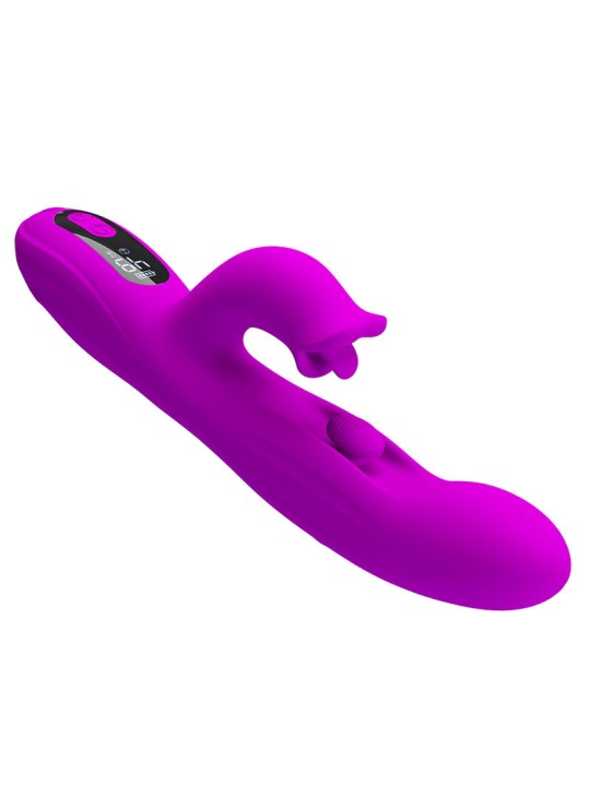 PRETTY LOVE YALANDA VIBRADOR RABBIT OSCILANTE CON PANTALLA LED MORADO