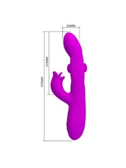 PRETTY LOVE YALANDA VIBRADOR RABBIT OSCILANTE CON PANTALLA LED MORADO