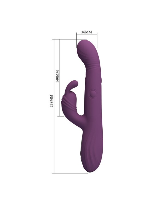 PRETTY LOVE DEE VIBRADOR RABBIT MULTIFUNCION OSCILANTE Y PERCUTOR MORADO