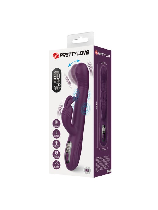 PRETTY LOVE DEE VIBRADOR RABBIT MULTIFUNCION OSCILANTE Y PERCUTOR MORADO