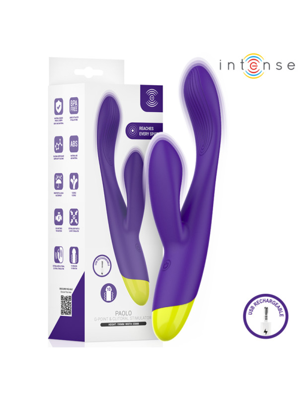 INTENSE PAOLO ESTIMULADOR RABBIT RECARGABLE PARA PUNTO G Y CLITORIS