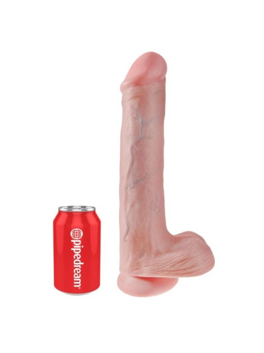 KING COCK DILDO REALISTA CON TESTICULOS Y VENTOSA 38 CM COLOR NATURAL