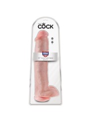 KING COCK DILDO REALISTA CON TESTICULOS Y VENTOSA 38 CM COLOR NATURAL