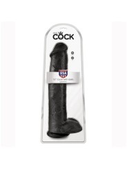 KING COCK DILDO REALISTA CON TESTICULOS 38 CM COLOR NEGRO