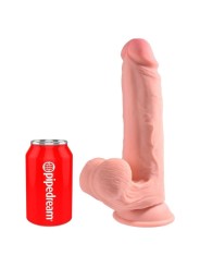 KING COCK PLUS DILDO REALISTA TRIPLE DENSIDAD CON TESTICULOS OSCILANTES 23 CM COLOR NATURAL