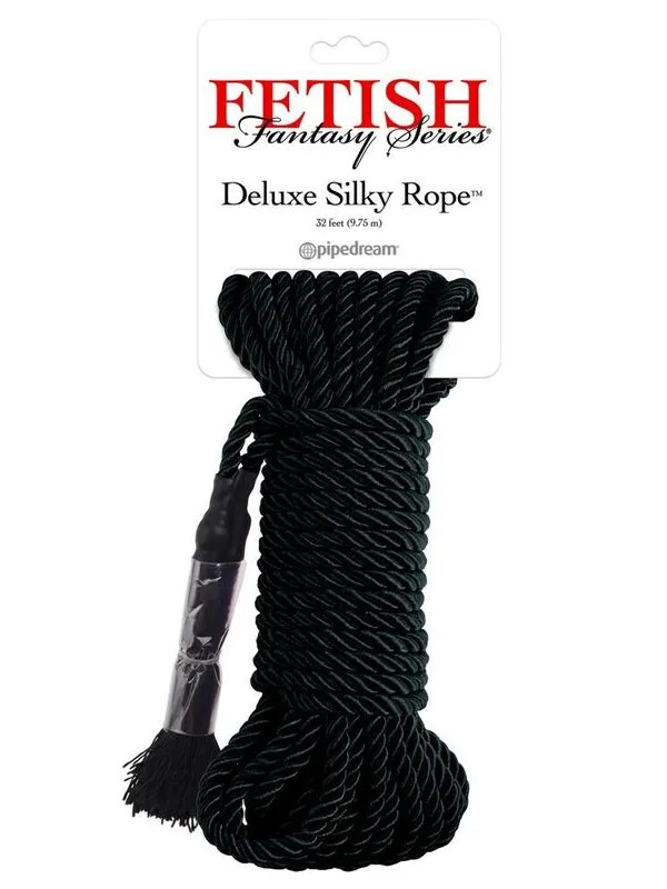FETISH FANTASY SERIES CUERDA DE SEDA DELUXE NEGRA 975 M
