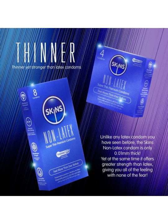 SKINS PRESERVATIVOS SIN LATEX PACK 8