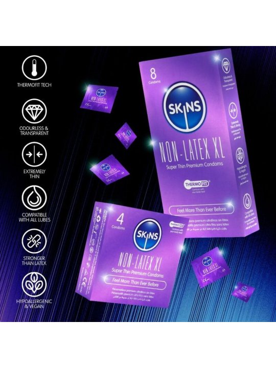 SKINS PRESERVATIVOS SIN LATEX XL PACK 4