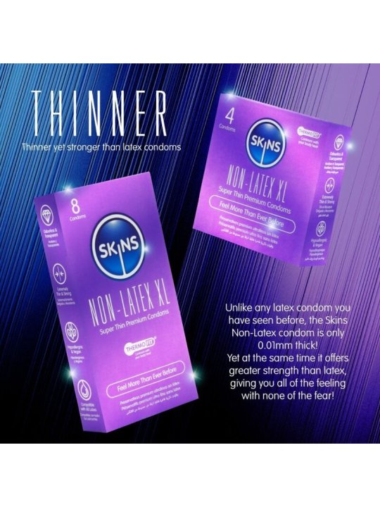 SKINS PRESERVATIVOS SIN LATEX XL PACK 4