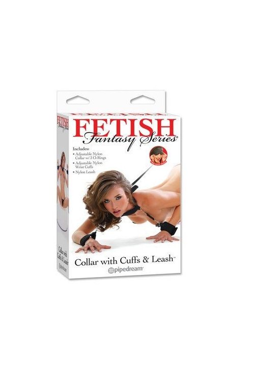 FETISH FANTASY SERIES COLLAR CON ESPOSAS Y CORREA