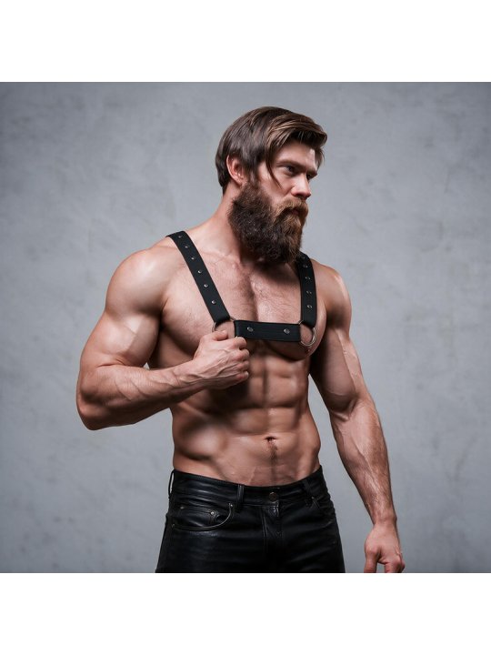 FETISH SUBMISSIVE ATTITUDE ARNES DEPORTIVO AJUSTABLE NEOPRENO PECHO HOMBRE