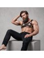 FETISH SUBMISSIVE ATTITUDE ARNES BULLDOG AJUSTABLE NEOPRENO PECHO CRUZADO CON CREMALLERAS HOMBRE