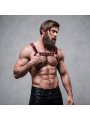 FETISH SUBMISSIVE ATTITUDE ARNES BULLDOG ECOPIEL PECHO HOMBRE NEGRO ROJO