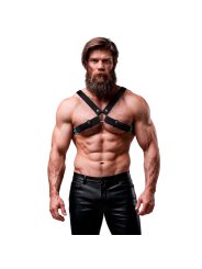 FETISH SUBMISSIVE ATTITUDE ARNES BULLDOG AJUSTABLE ECOPIEL PECHO CRUZADO HOMBRE