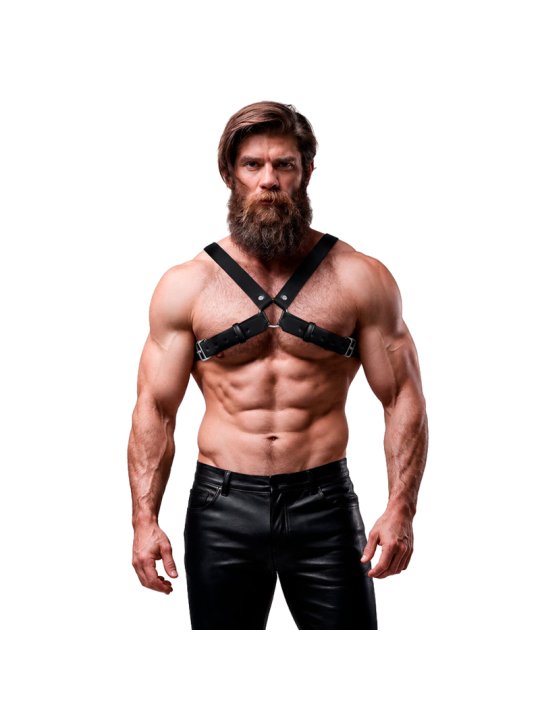 FETISH SUBMISSIVE ATTITUDE ARNES BULLDOG AJUSTABLE ECOPIEL PECHO CRUZADO HOMBRE