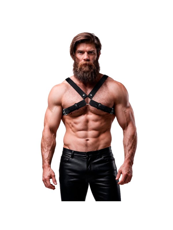 FETISH SUBMISSIVE ATTITUDE ARNES BULLDOG AJUSTABLE ECOPIEL PECHO CRUZADO HOMBRE