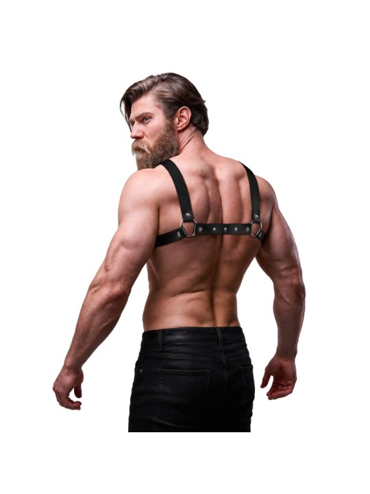 FETISH SUBMISSIVE ATTITUDE ARNES BULLDOG AJUSTABLE ECOPIEL PECHO CRUZADO HOMBRE