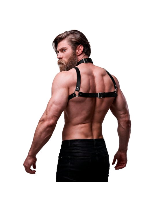 FETISH SUBMISSIVE ATTITUDE ARNES AJUSTABLE ECOPIEL PECHO CON COLLAR HOMBRE