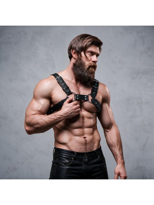FETISH SUBMISSIVE ATTITUDE ARNES BULLDOG AJUSTABLE ECOPIEL PECHO HOMBRE