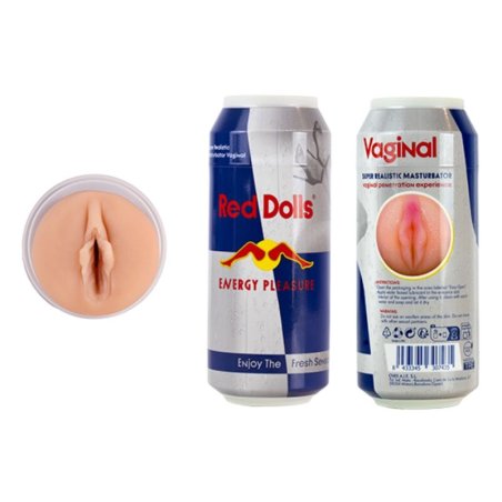 ALIVE RED DOLL MASTURBADOR MASCULINO VAGINA LATA BEBIDA ENERGETICA