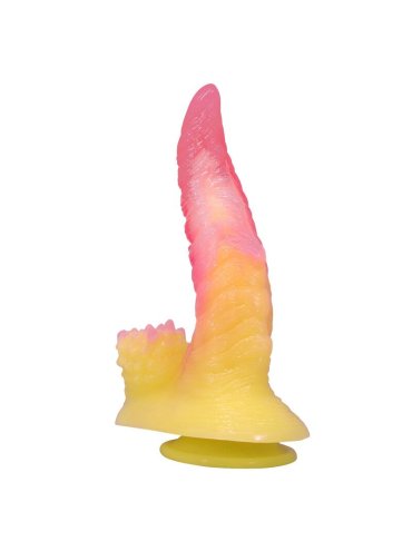 POWER MONSTERS RIPPLIED MONSTER DILDO FANTASIA CON VENTOSA 225 CM O 55 CM ROSA Y AMARILLO
