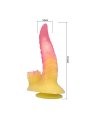 POWER MONSTERS RIPPLIED MONSTER DILDO FANTASIA CON VENTOSA 225 CM O 55 CM ROSA Y AMARILLO