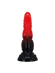 POWER MONSTERS FIRE DRAGON DILDO FANTASIA CON VENTOSA 245 CM O 58 CM ROJO Y NEGRO