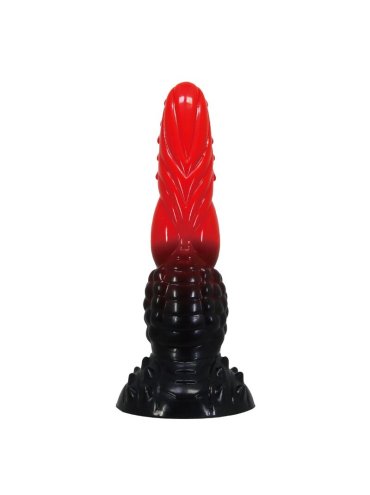 POWER MONSTERS FIRE DRAGON DILDO FANTASIA CON VENTOSA 245 CM O 58 CM ROJO Y NEGRO