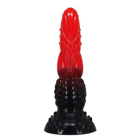 POWER MONSTERS FIRE DRAGON DILDO FANTASIA CON VENTOSA 245 CM O 58 CM ROJO Y NEGRO