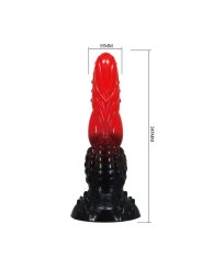 POWER MONSTERS FIRE DRAGON DILDO FANTASIA CON VENTOSA 245 CM O 58 CM ROJO Y NEGRO