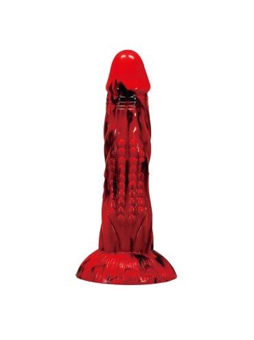POWER MONSTERS MINOTAUR DILDO FANTASIA CON VENTOSA 21 CM O 5 CM ROJO Y NEGRO